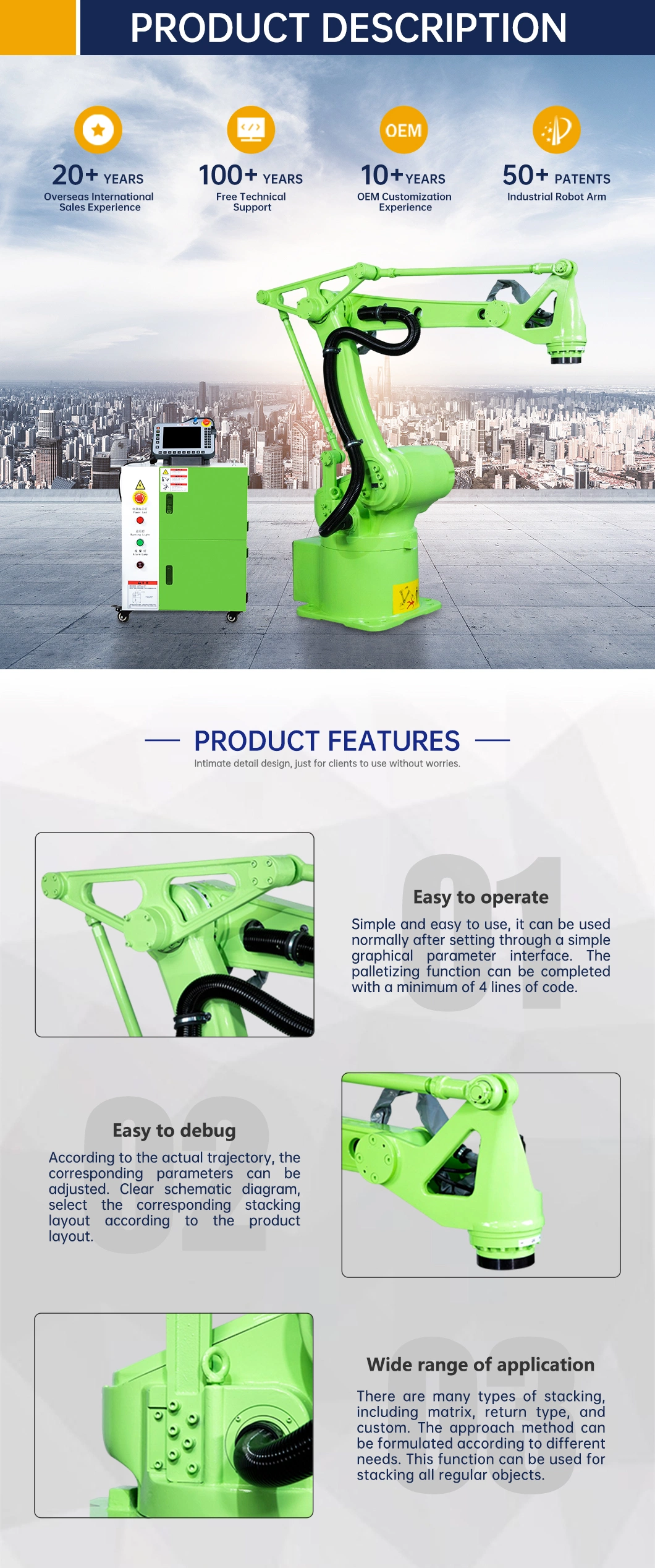 Szgh Newest Six-Axis Joint Robot Low Cost Heavy Duty Robot Arm with 50kg Maximum Load for Pick and up